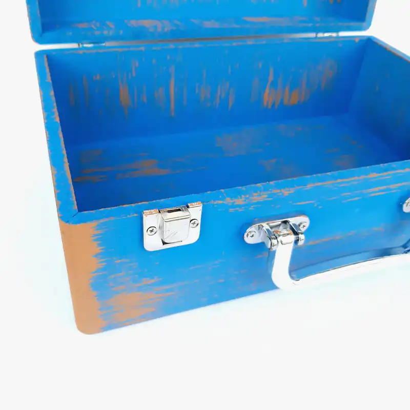 جعبه هدیه چوبی مدل چمدان طرح تن تن کد WS37