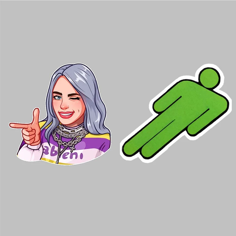 استیکر لپ تاپ کارنیکا طرح بیلی آلیش مدل Billie Eilish-2222015 مجموعه 2 عددی