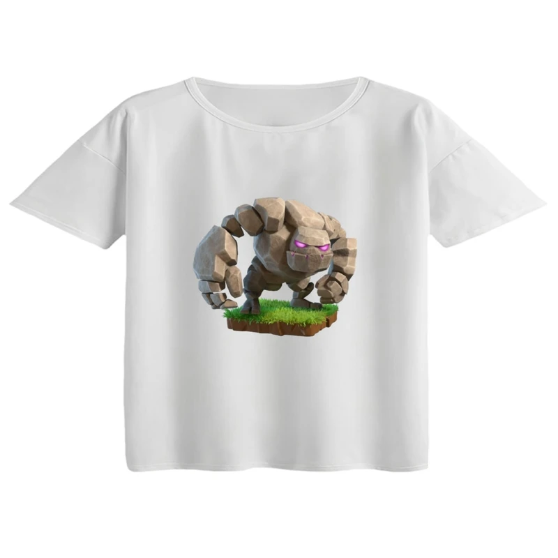 کراپ تی‌شرت آستین کوتاه زنانه مدل کلش رویال کد 14