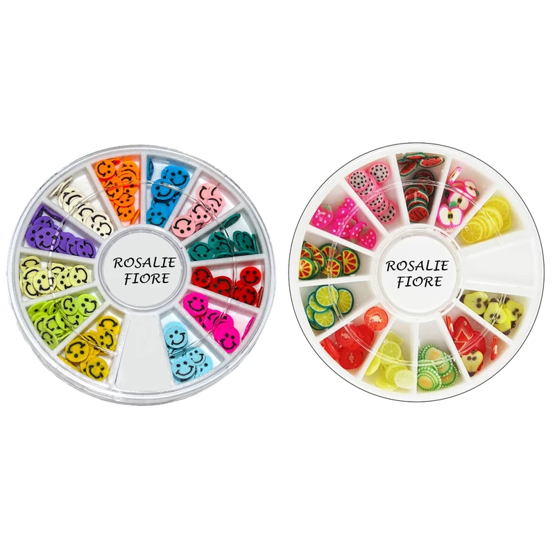 تزیین ناخن رزالی فیوره مدل میوه و ایموجی مجموعه 2 عددی 