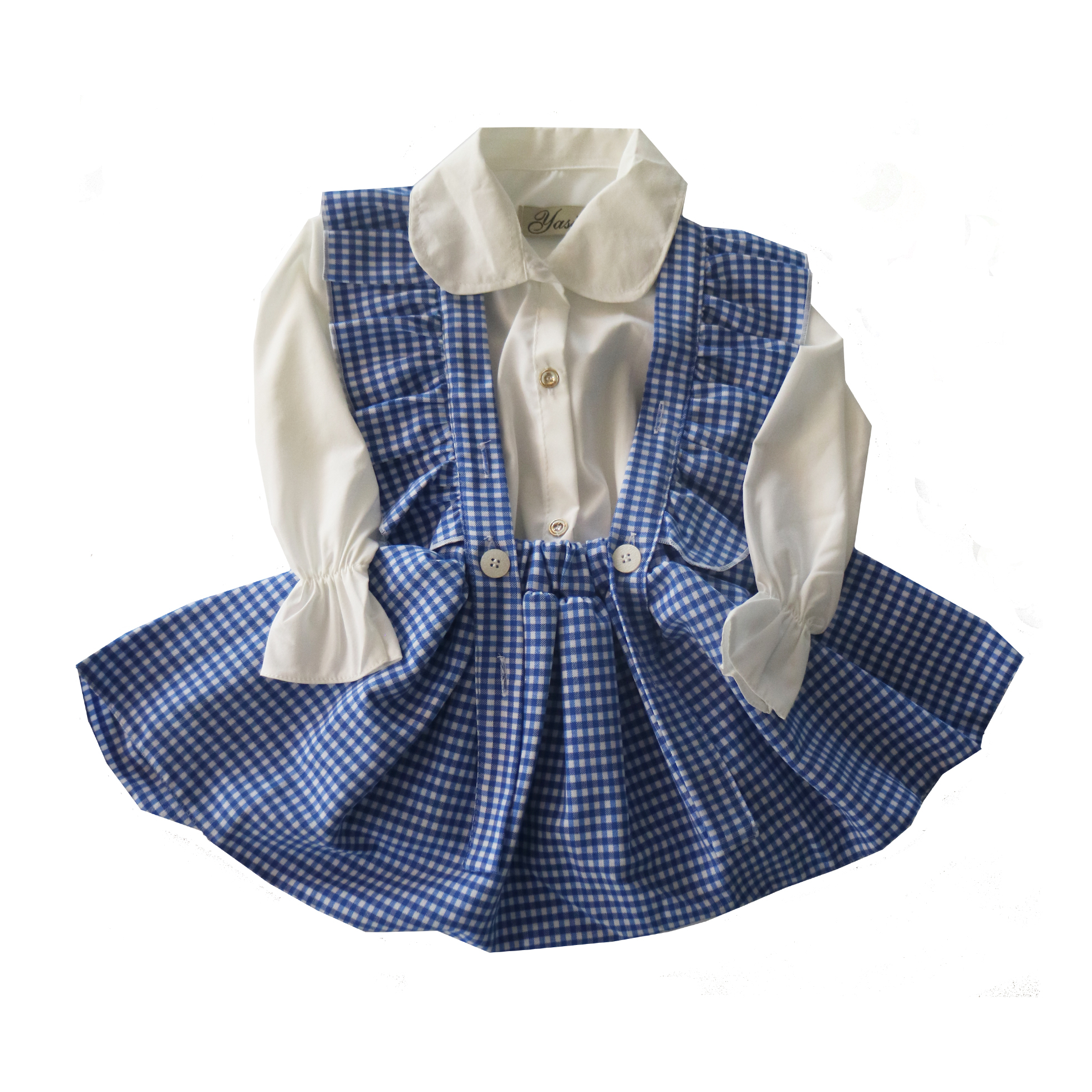 ست شومیز و سارافون دخترانه کد 008