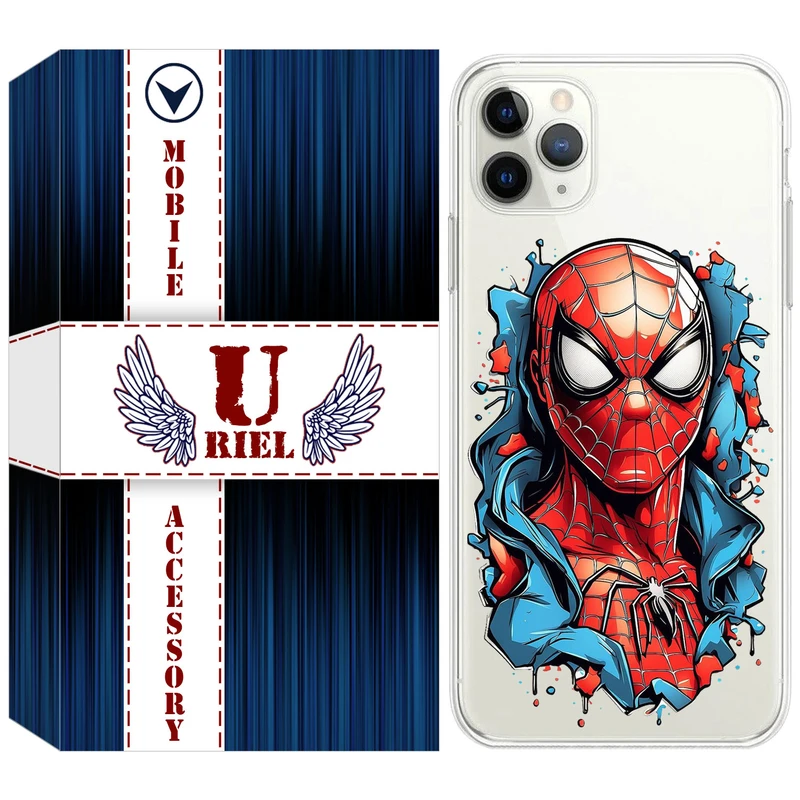 کاور یوریل مدل Clear کد 34 طرح اسپایدرمن مناسب برای گوشی موبایل اپل iPhone 11 Pro Max