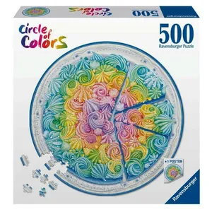 پازل 500 تکه راونزبرگر مدل Circle of Color Rainbow Cake کد 17349