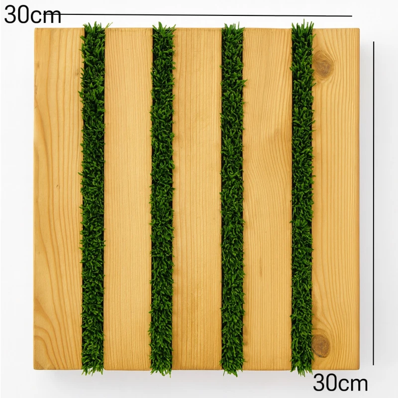 عکس شماره 3 : کفپوش مدل تایل چوب و چمن مصنوعی