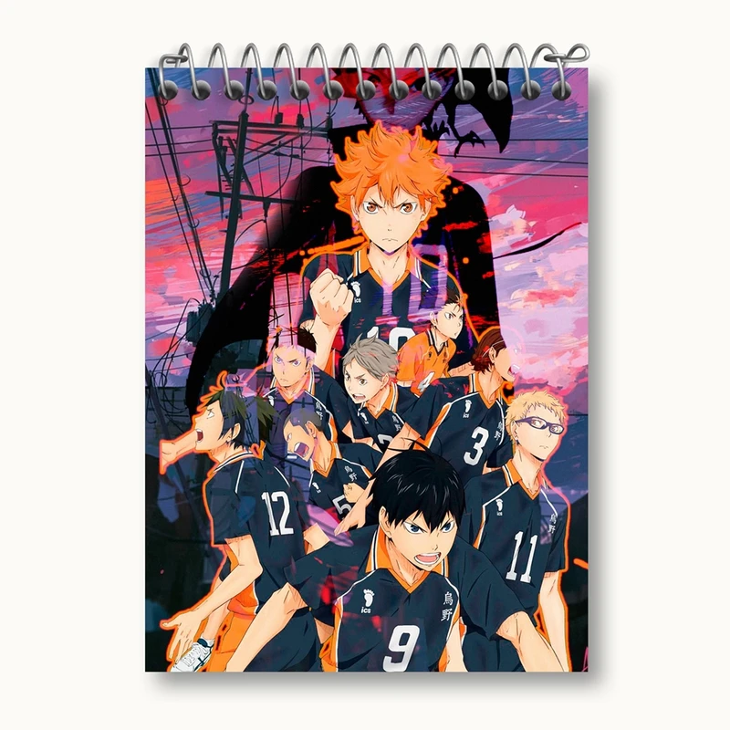 دفتر یادداشت 50 برگ خندالو مدل تیم کاراسونو انیمه هایکیو Haikyu کد 17793