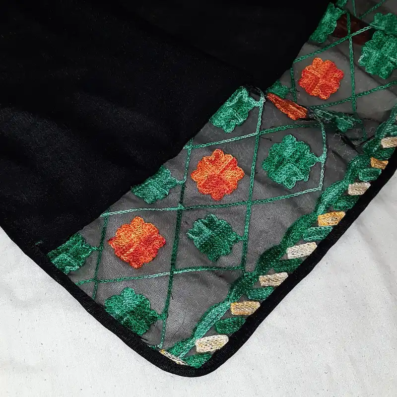 شال زنانه مدل خامه دوزی اسلپ هندی