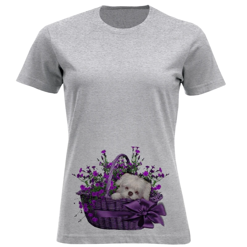 تی شرت آستین کوتاه زنانه مدل سبدگل D187