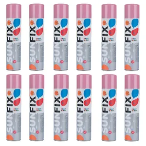 اسپری رنگ صورتی  براق سانفیکس کد Shine-P-300 حجم 300 میلی لیتر مجموعه 12 عددی