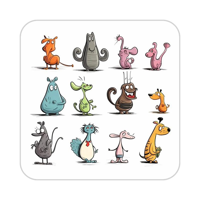 زیر لیوانی کاکتی طرح حیوانات کارتونی مدل mp27757