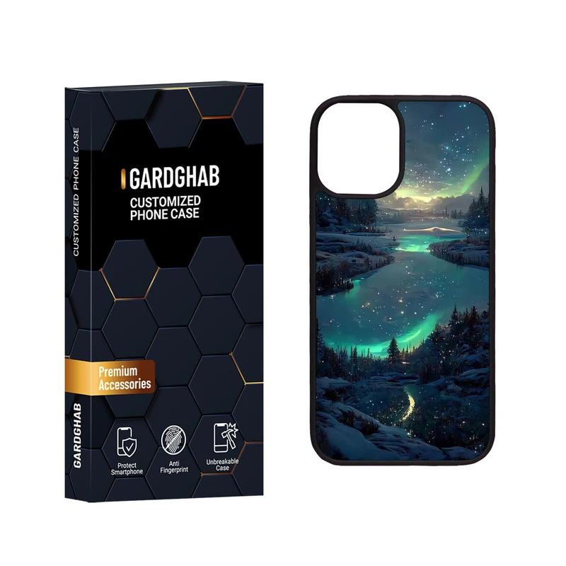 کاور گارد قاب مدل دور ژله ای پشت گلس طبیعت مناسب برای گوشی موبایل اپل iPhone 12 Mini