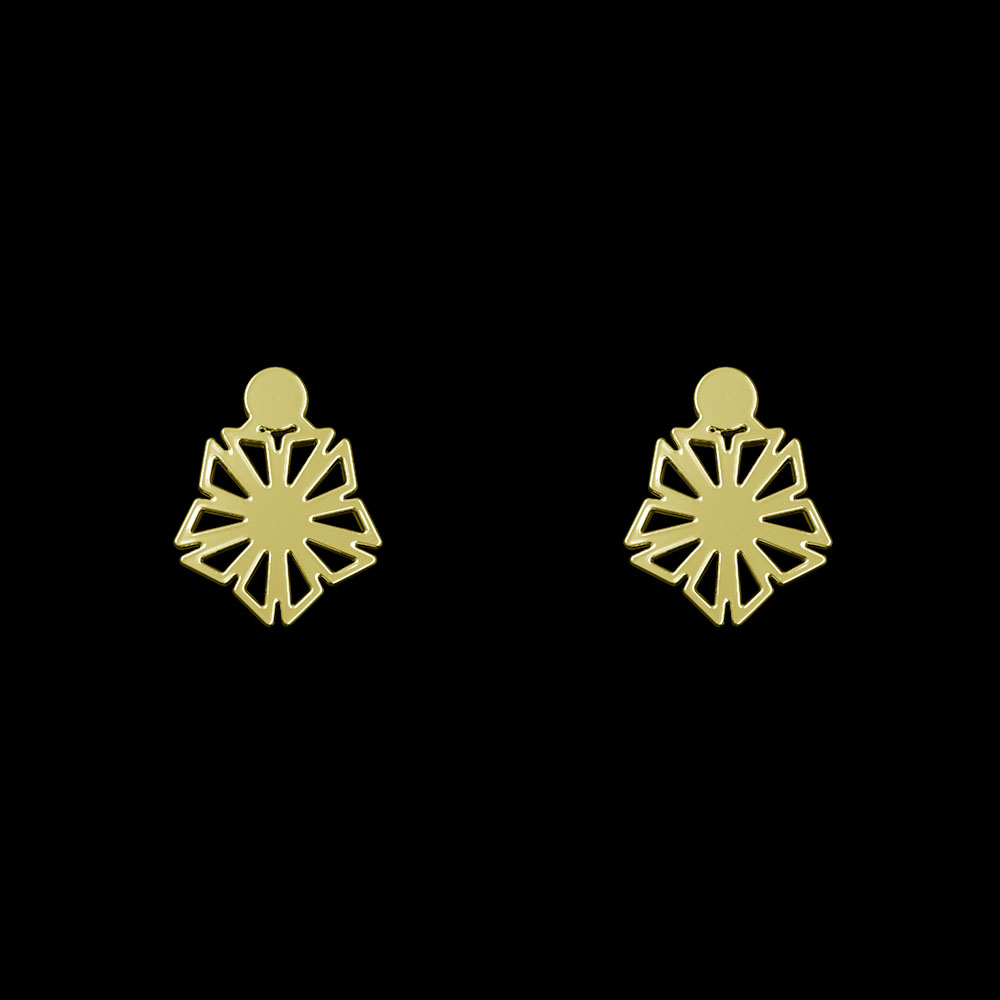 گوشواره طلا 18 عیار زنانه مدوپد مدل هندسی کد GA1-10265