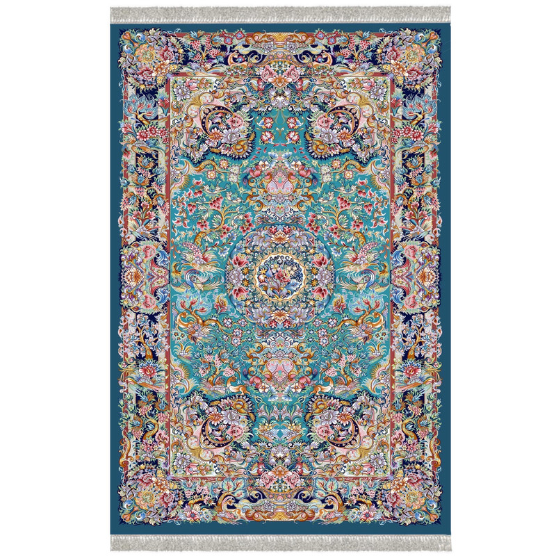 فرش پارچه ای مدل ابریشم نما طرح الماس کد 1-1320