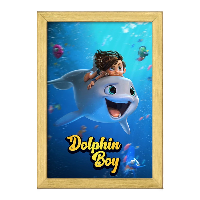 تابلو خندالو طرح انیمیشن پسر دلفینی کد 26713