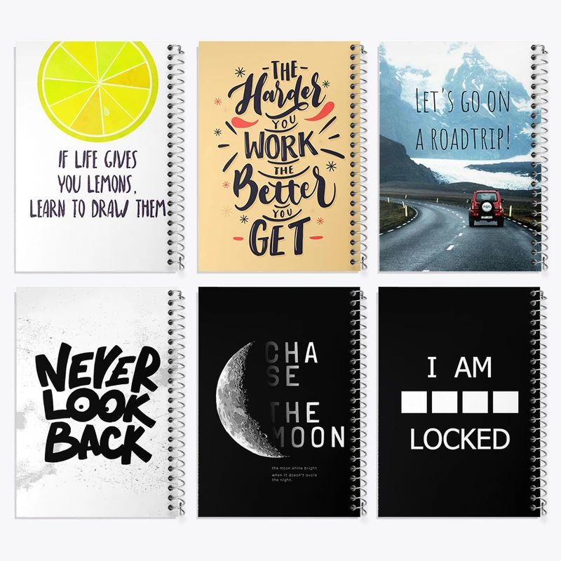 دفتر نقاشی 50 برگ خندالو طرح انگیزشی کد 830 مجموعه 6 عددی