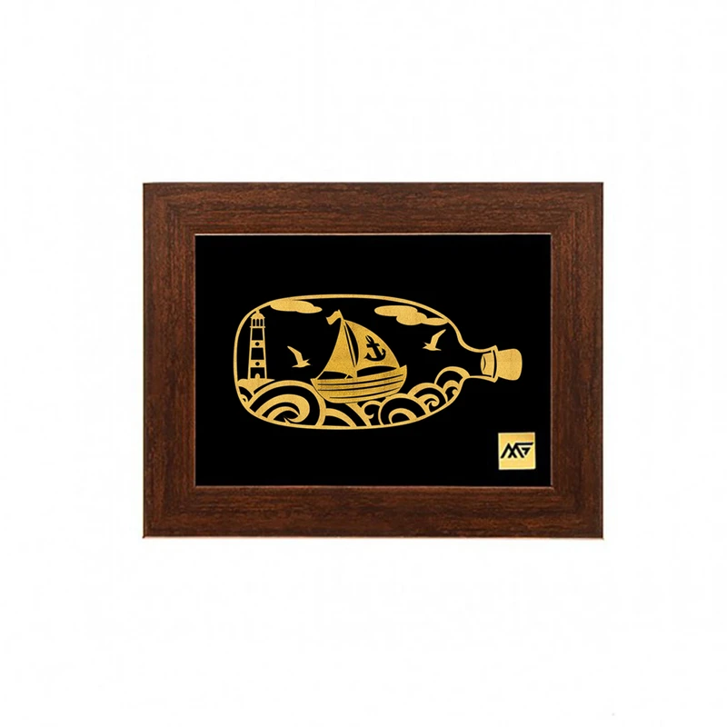 تابلو طلا کوب مارک گلد طرح یادگاری دریا