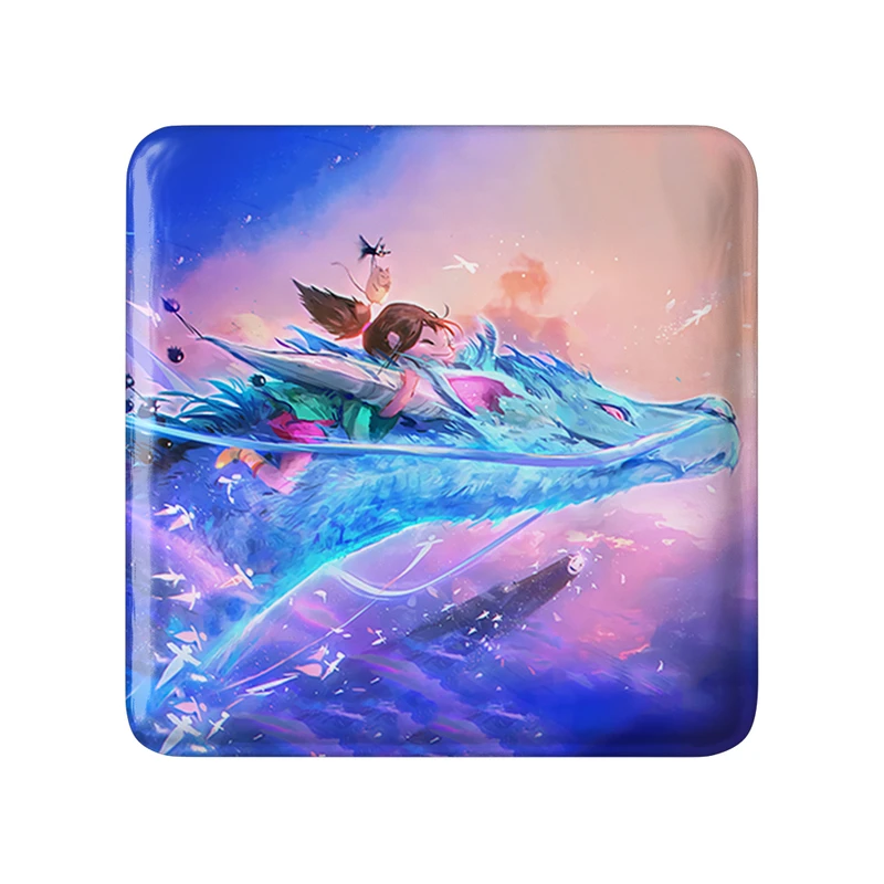 پیکسل خندالو طرح چیهیرو و هاکو انیمه شهر اشباح Spirited Away مدل مربعی کد 30256