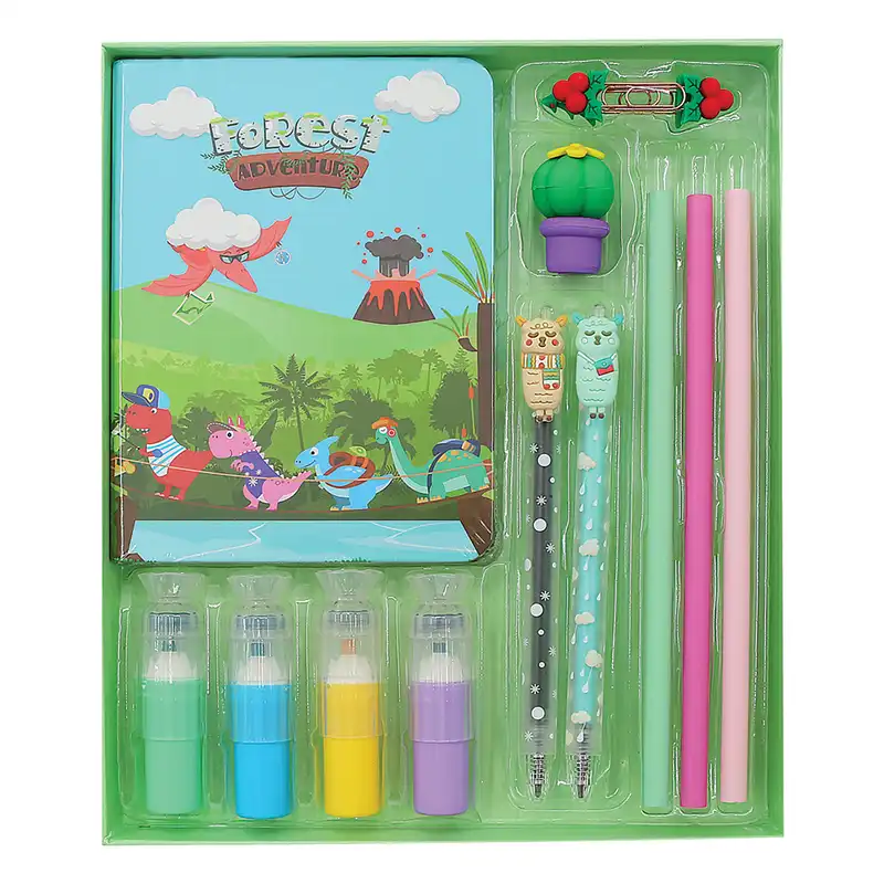 ست لوازم التحریر فندل طرح جنگل مدل FB9240 مجموعه 15 عددی