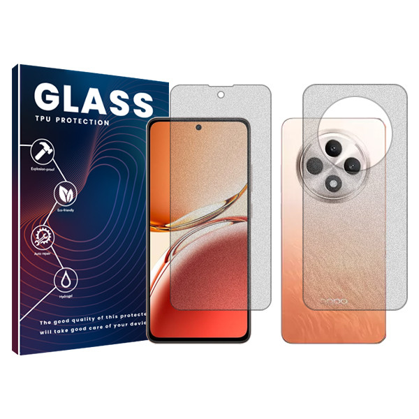محافظ صفحه نمایش مات گلس مدل Resistant‌ مناسب برای گوشی موبایل اوپو  Reno12 F به همراه محافظ پشت گوشی