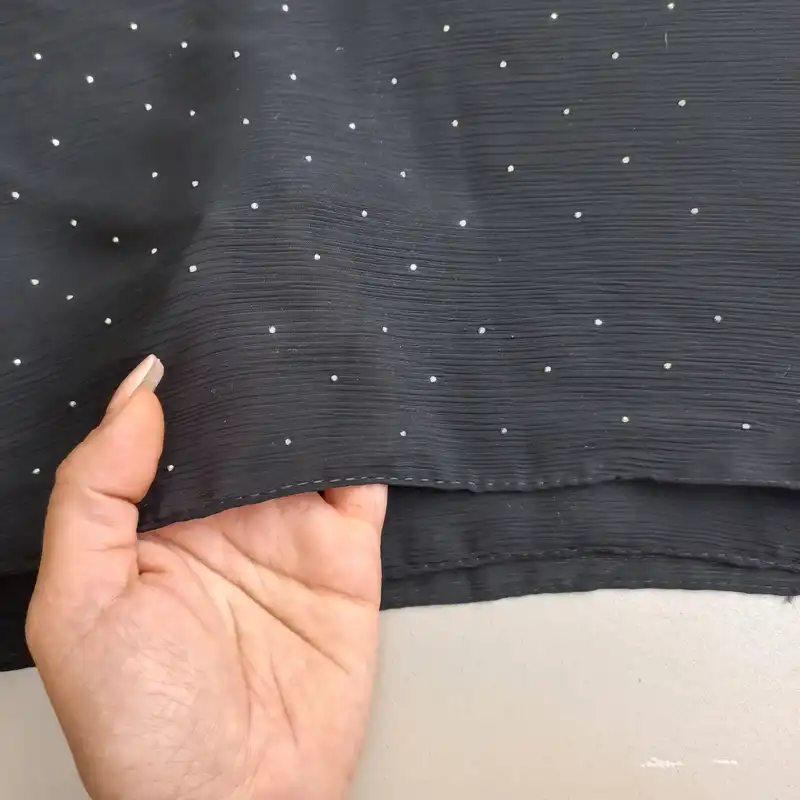 روسری زنانه مدل مینی حریر لمه نگین دار خالخالی