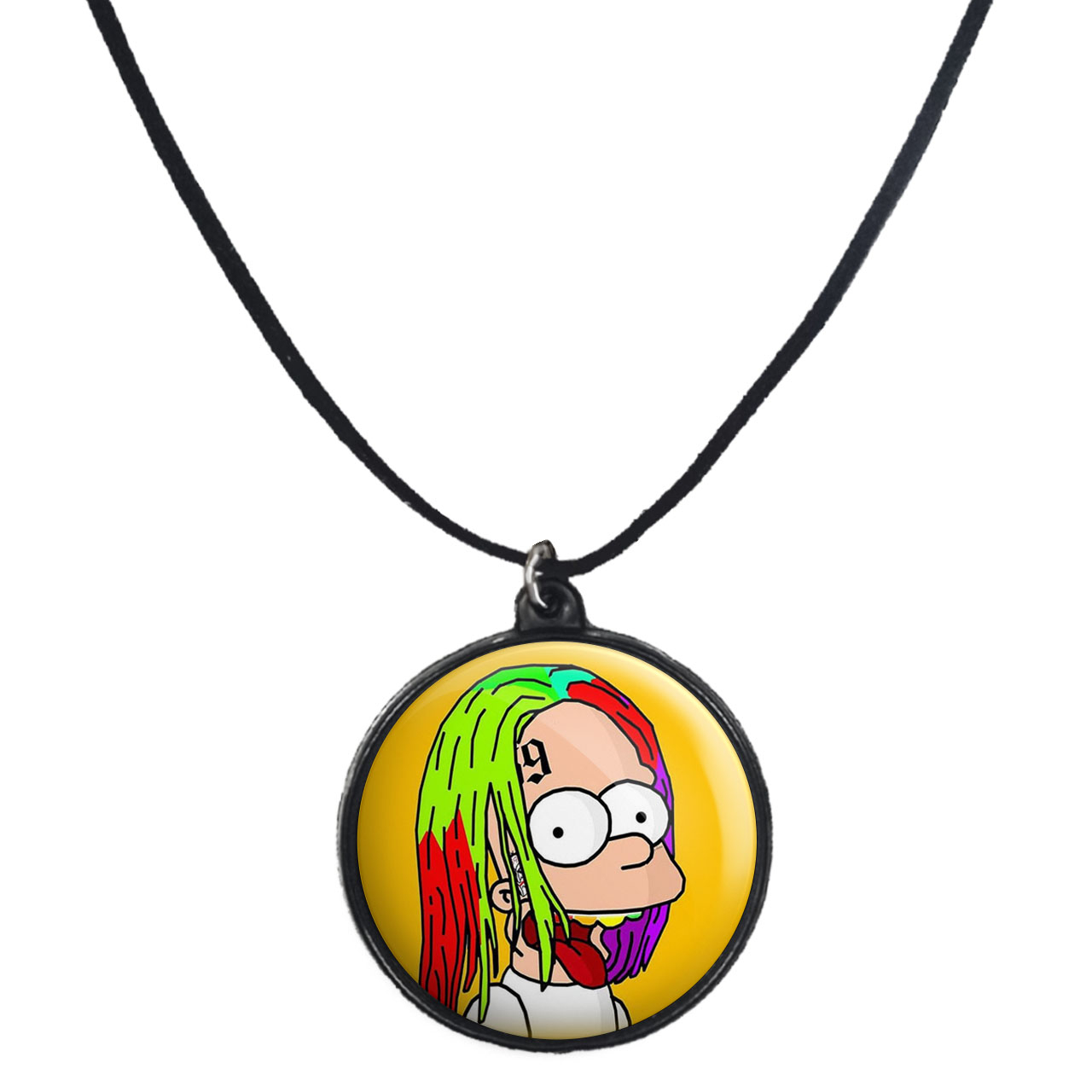 گردنبند پرمانه طرح سیمپسون ها کد pmb.21252 مدل دو طرفه