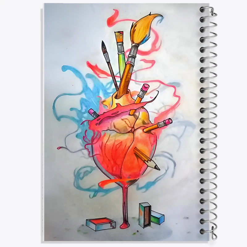 دفتر لیست خرید 50 برگ خندالو طرح قلب هنر کد N3837