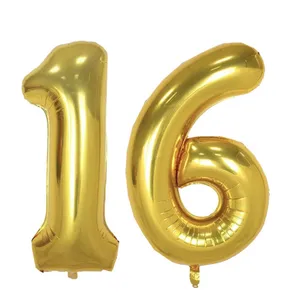 بادکنک فویلی پارتی لند تهران طرح عدد شانزده کد sixteen16 بسته 2 عددی