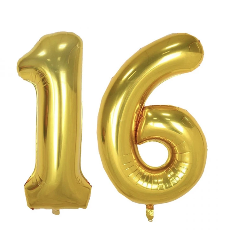 بادکنک فویلی پارتی لند تهران طرح عدد شانزده کد sixteen16 بسته 2 عددی