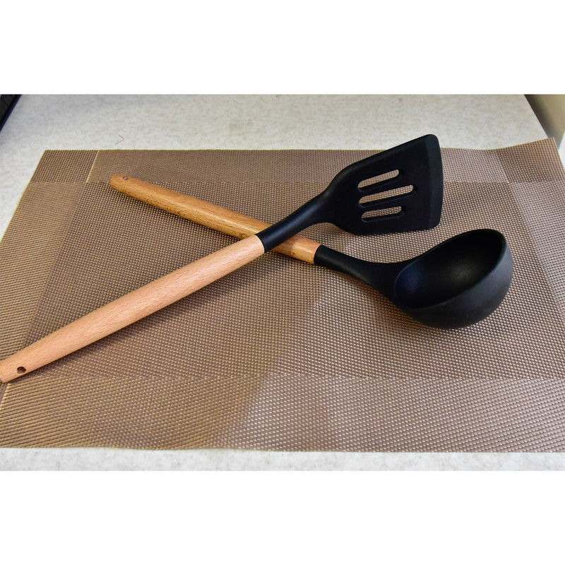 سرویس کفگیر و ملاقه 12 پارچه کیچن ست مدل سیلیکونی کد 01