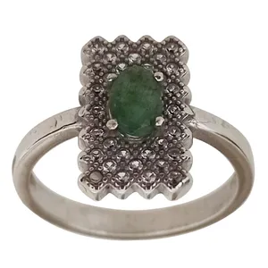 انگشتر نقره زنانه سلین کالا مدل زمرد ce-za107