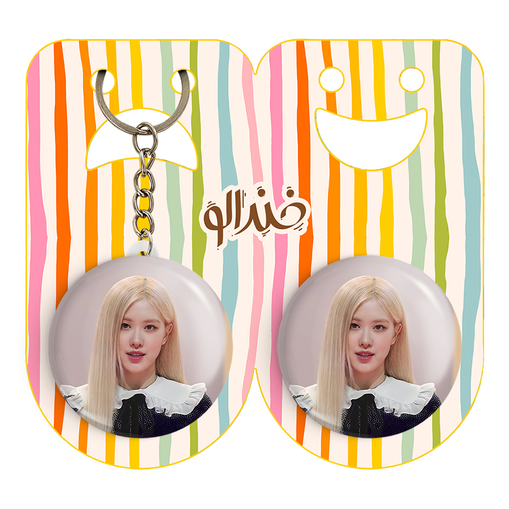 پیکسل خندالو مدل رزی بلک پینک کد 14438 به همراه جاکلیدی