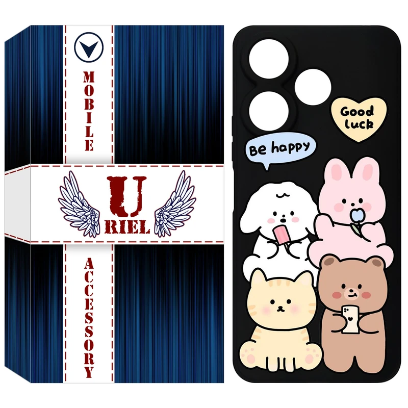 کاور یوریل قاب مدل KSH کد 14 طرح خوشحال مناسب برای گوشی موبایل شیائومی Redmi 13 4G / Redmi 13 5G / Poco M6 4G