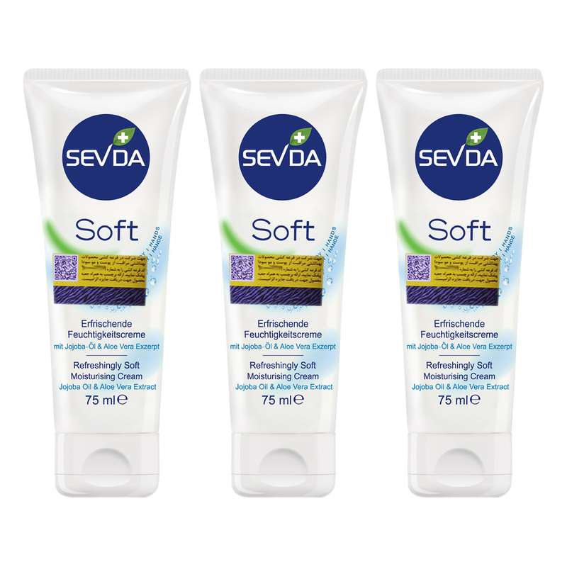 کرم مرطوب کننده سودا مدل soft حجم 75 میلی لیتر مجموعه 3 عددی