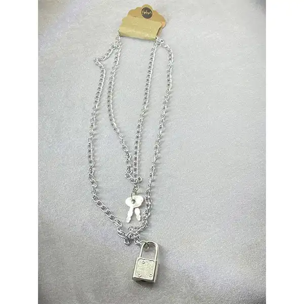 گردنبند زنانه مدل قفل و کلید کد 33600