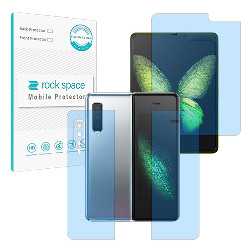 محافظ صفحه نمایش بلوکات راک اسپیس مدل Eye Care مناسب برای گوشی موبایل سامسونگ Galaxy Fold به همراه محافظ پشت گوشی 