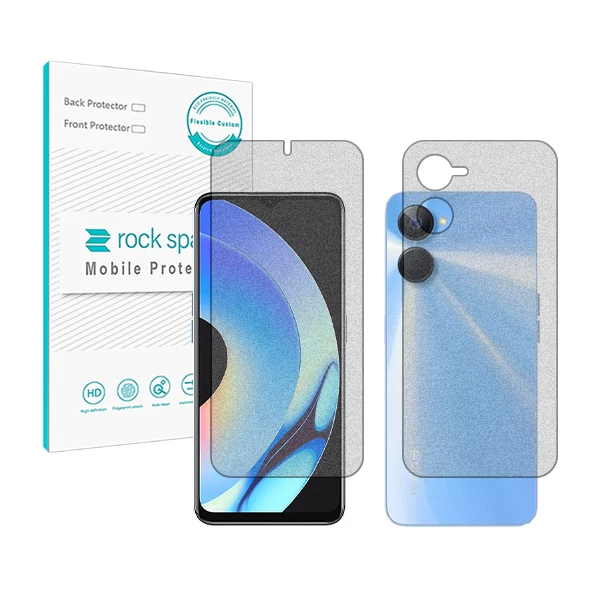 محافظ صفحه نمایش مات راک اسپیس مدل HyMTT مناسب برای  گوشی موبایل ریلمی 10S به همراه محافظ پشت گوشی