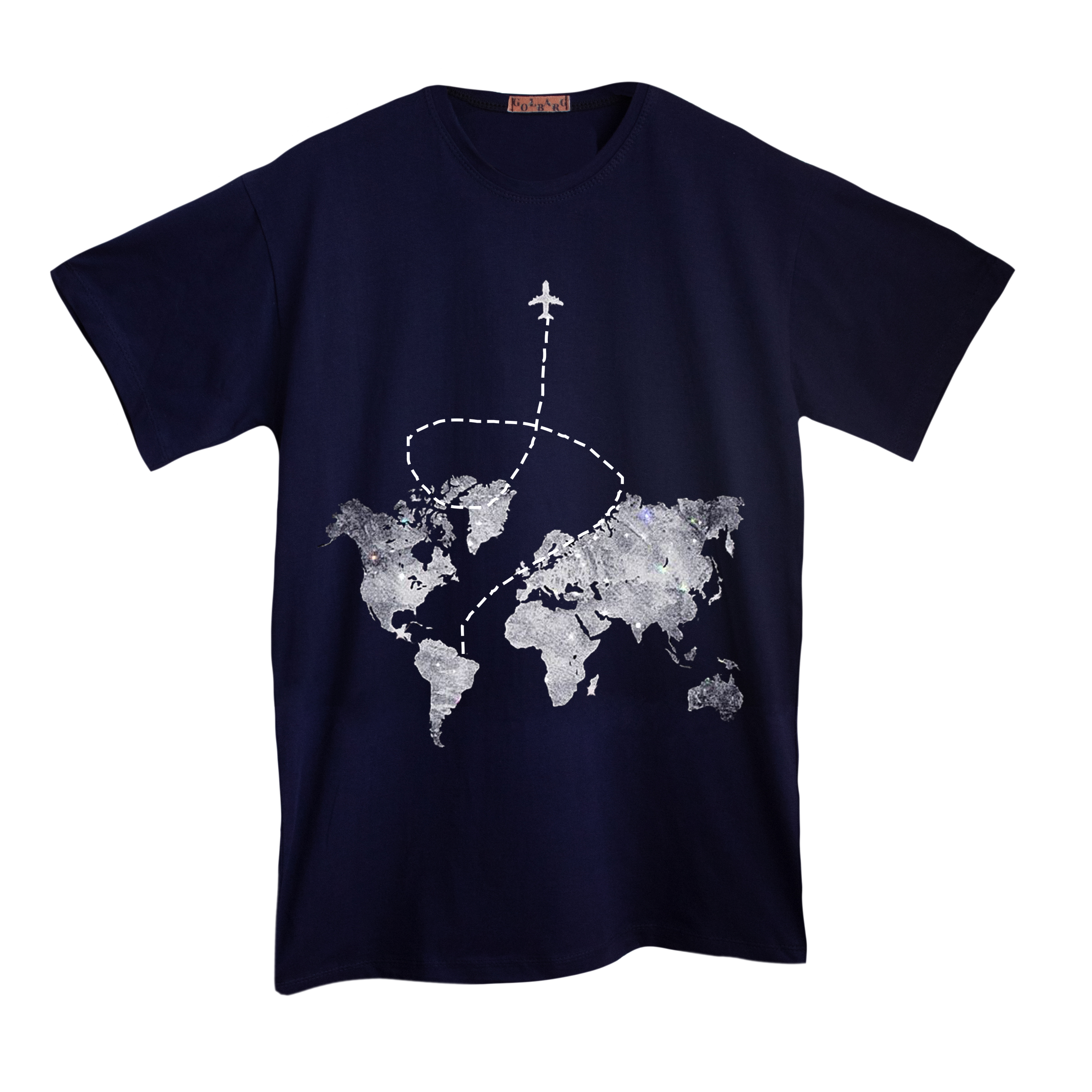 تی شرت آستین کوتاه مردانه مدل نقشه جهان