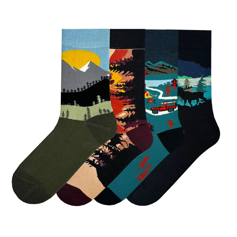 جوراب ساق بلند زنانه ال سون مدل روح جنگل کد PH1150 بسته 4 عددی