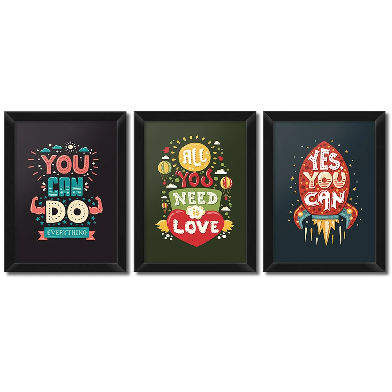 تابلو فنچ آرت طرح You کد QT102EFG-CO مجموعه 3 عددی