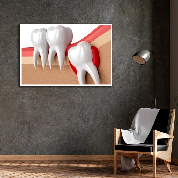 تابلو نوری بکلیت طرح دندان مدل W-D2190 فریم سفید