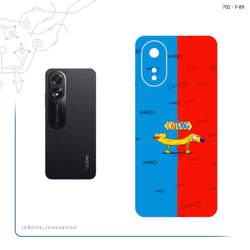 برچسب پوششی ماهوت مدل CatDog مناسب برای گوشی موبایل اپو A38