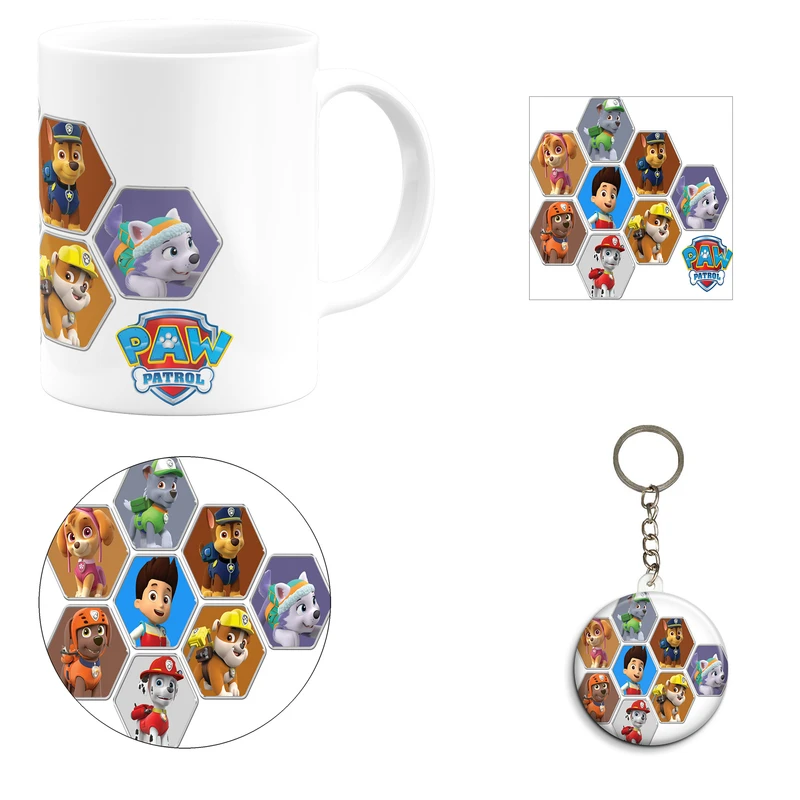 ست هدیه ماگ مدل انیمیشن سگ های نگهبان طرح Paw patrol کد A3 مجموعه 4 عددی