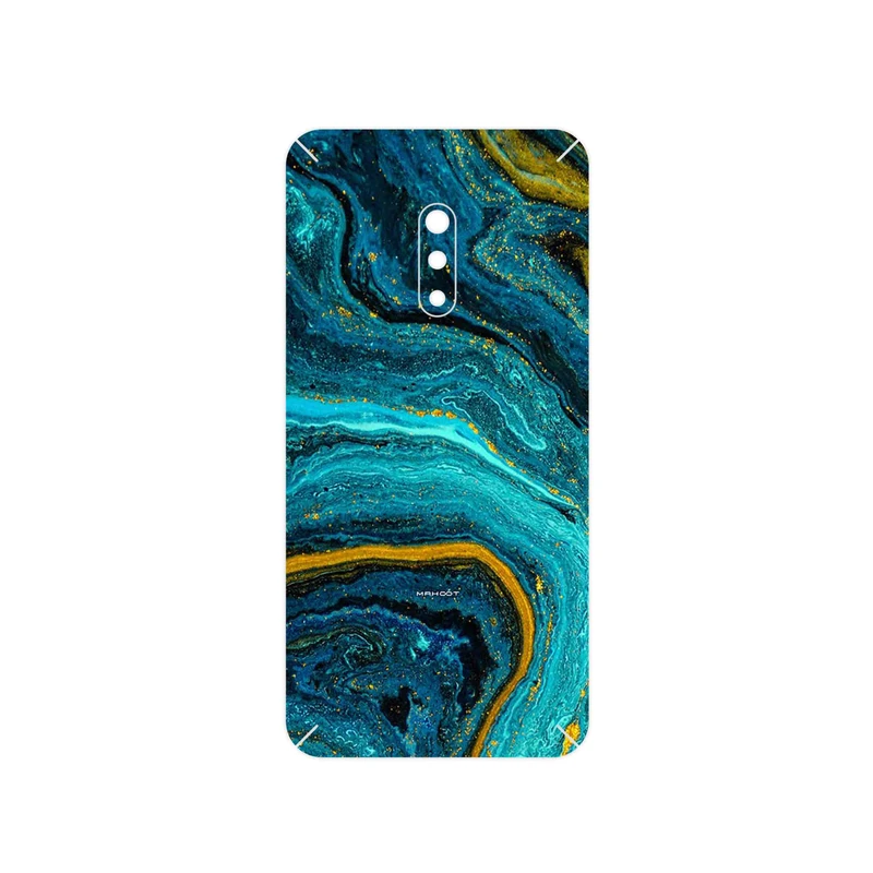 برچسب پوششی ماهوت مدل Turquoise marblewith golden streaks مناسب برای گوشی موبایل اپو Realme X