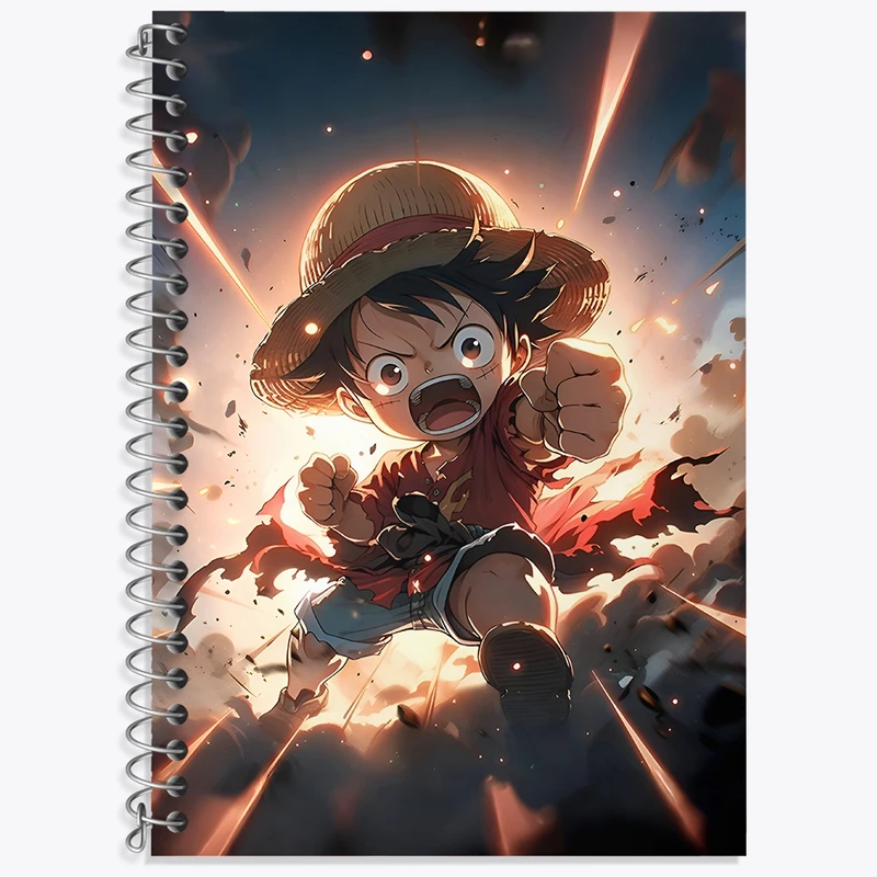 دفتر زبان 50 برگ خندالو مدل سه خط طرح لوفی انیمه وان پیس کد N4431