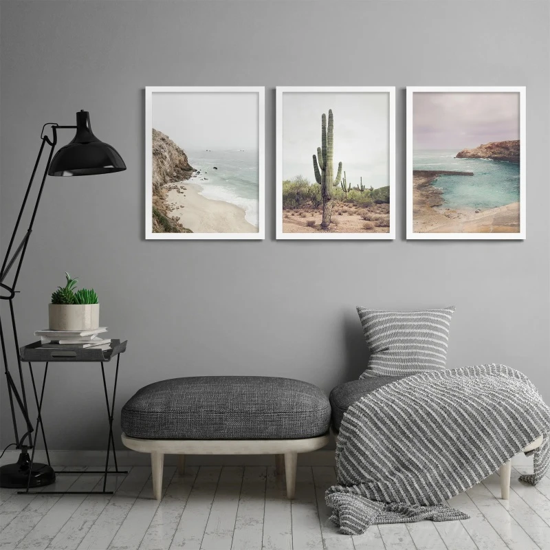 تابلو مدل دکوراتیو مناظر بکر کد YF2369 مجموعه 3 عددی