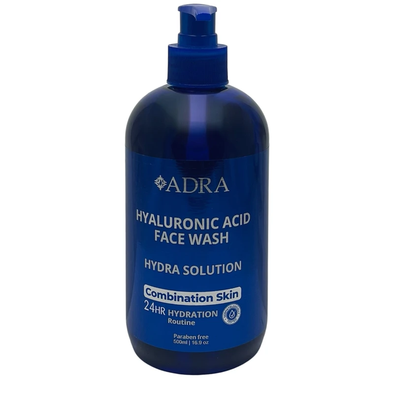 ژل شستشو صورت آدرا مدل هیالورونیک اسید کد 05 مناسب برای پوست مختلط حجم 500 میلی لیتر