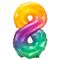 بادکنک فویلی لاکی بالونز مدل عدد 8 طرح ژله ای رنگین کمانی کد 1113