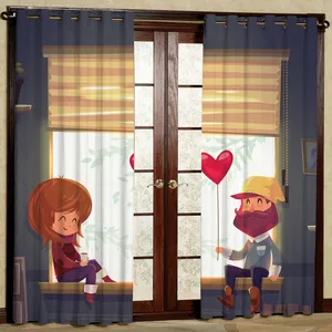 پرده  مدل خانم و آقا مخمل پانچی کد 1275 سایز 140x280 سانتی متر