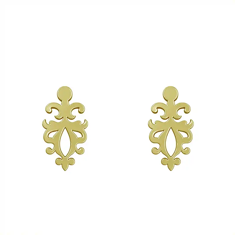 گوشواره طلا 18 عیار زنانه مدوپد مدل هندسی کد GA1-15238