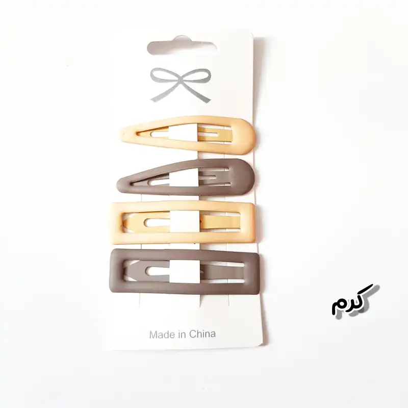 گیره مو زنانه مدل تق تقی مات بسته 4 عددی
