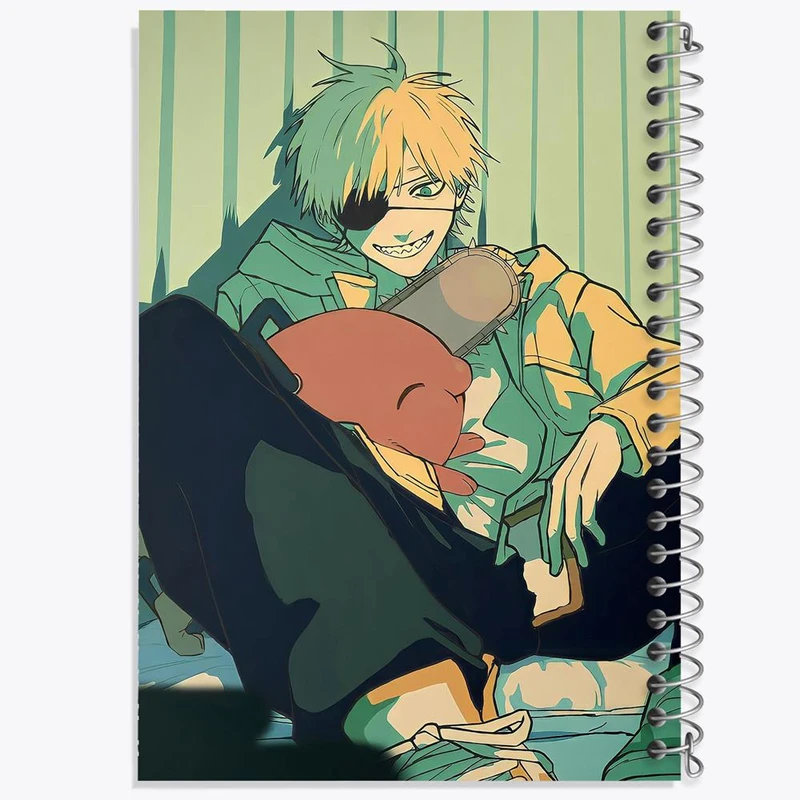 دفتر نت موسیقی 50 برگ خندالو مدل دنجی انیمه مرد اره ای Chainsaw Man کد 17909